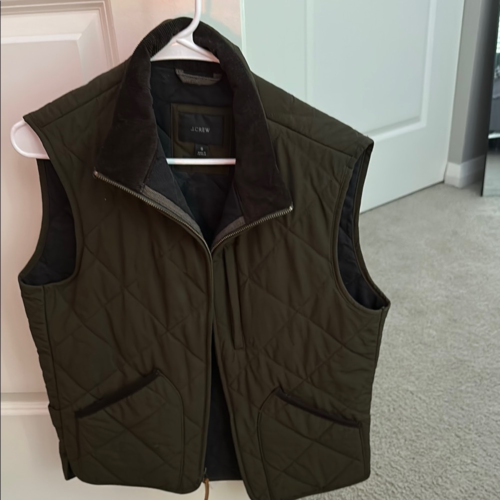 J. Crew Men's Dark Green Quilted Vest
